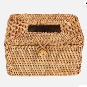 Rattan woven tissue holder